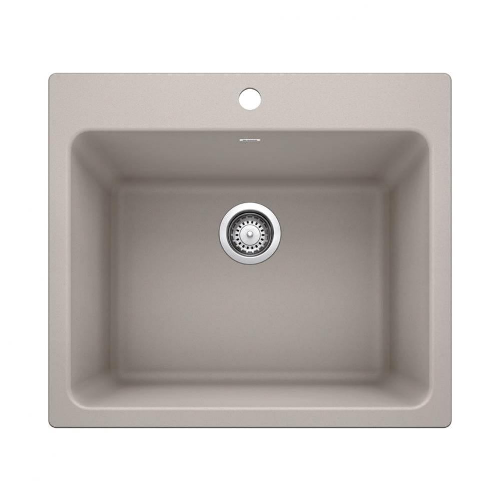 Liven SILGRANIT 25'' Single Bowl Dual Mount Laundry Sink - Truffle
