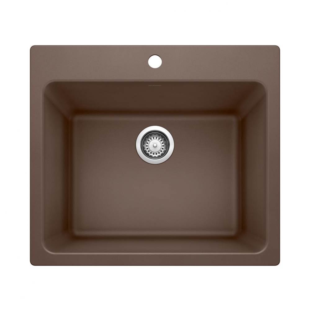 Liven SILGRANIT 25'' Single Bowl Dual Mount Laundry Sink - Cafe