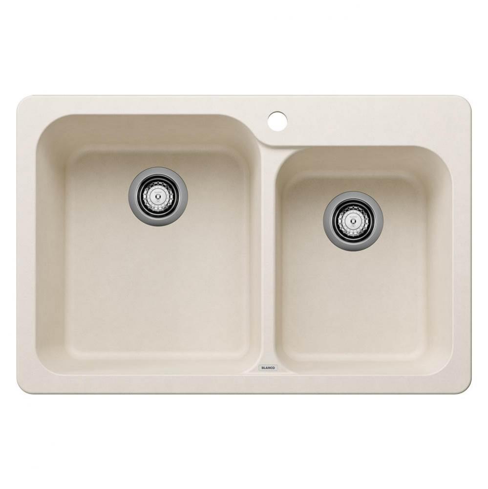 Vision SILGRANIT 31.5'' 60/40 Double Bowl Dual Mount Kitchen Sink - Soft White