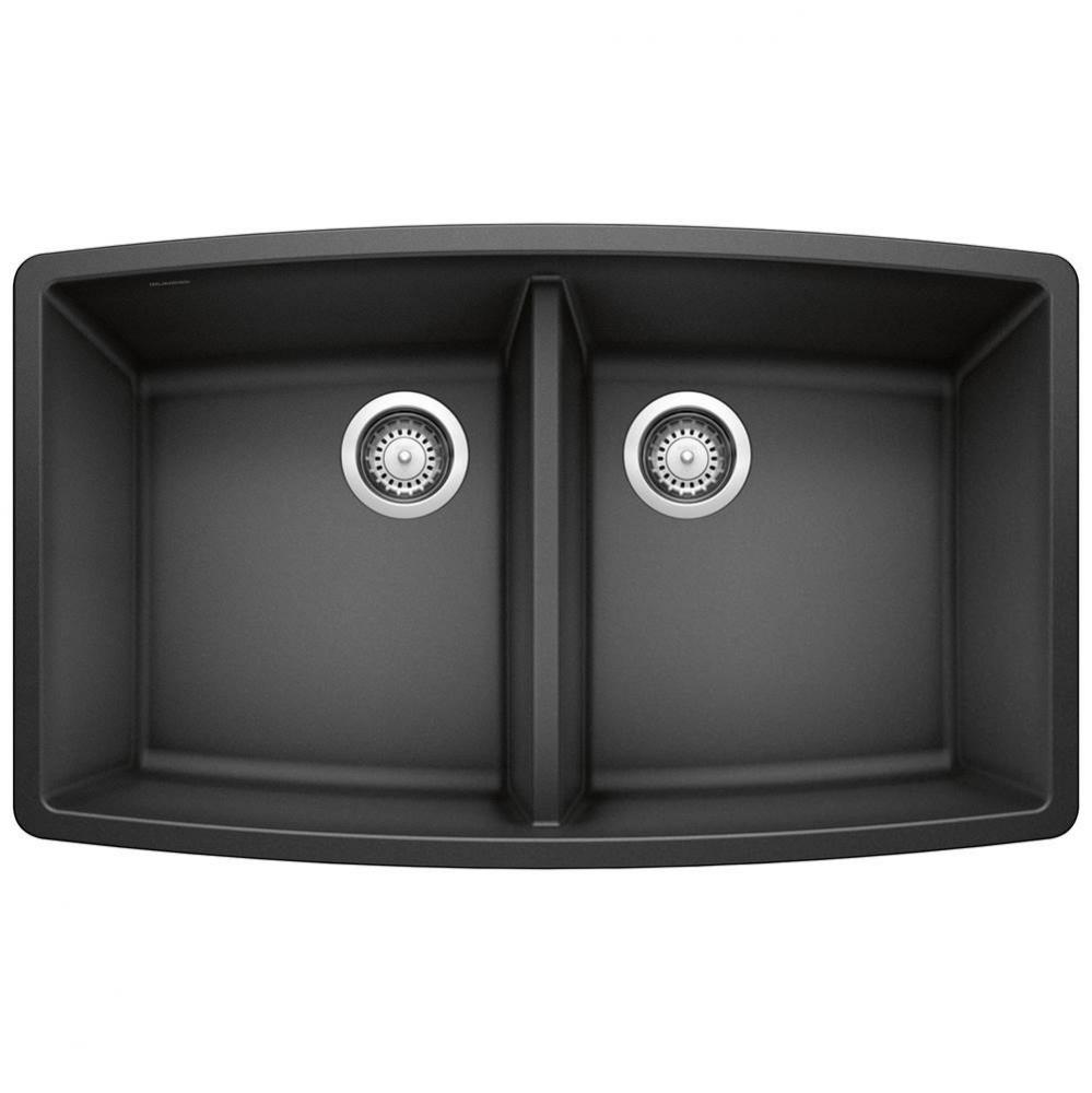 Performa SILGRANIT 33'' 50/50 Double Bowl Undermount Kitchen Sink - Anthracite