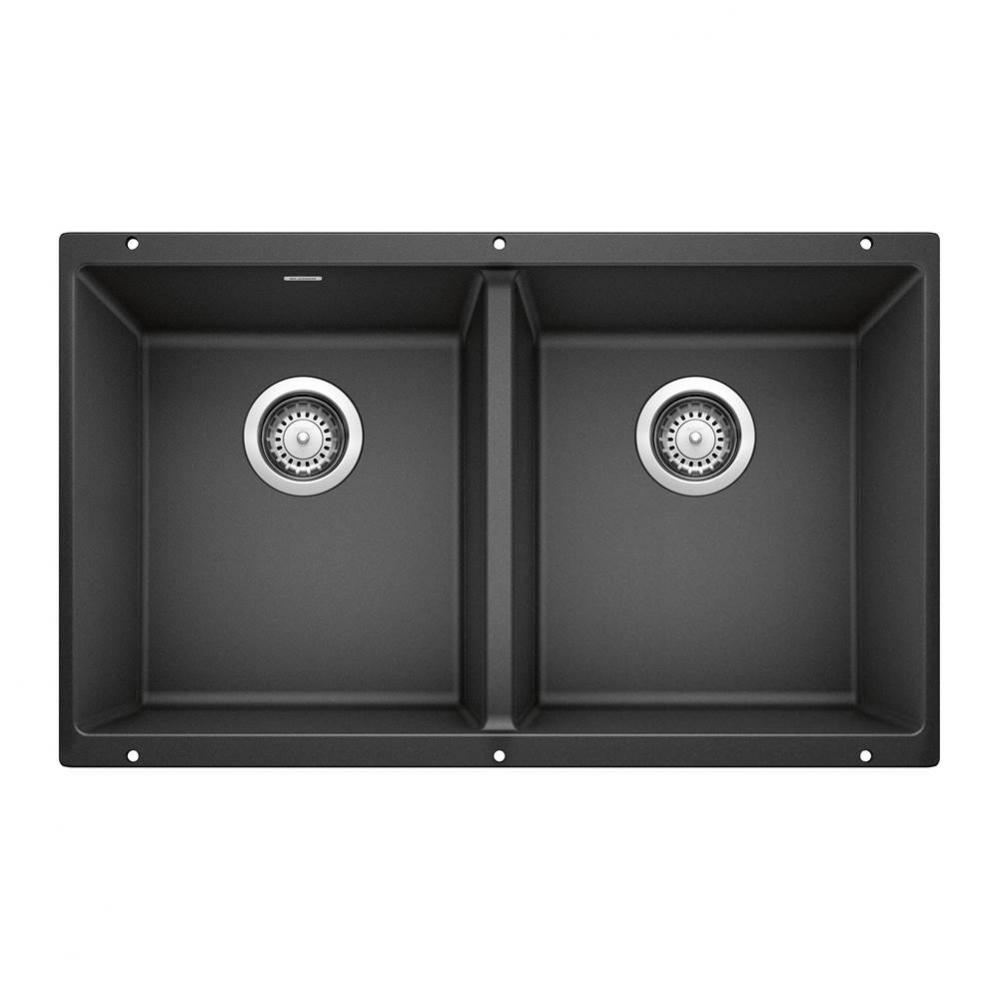 Precis SILGRANIT 29'' 50/50 Double Bowl Undermount Kitchen Sink - Anthracite