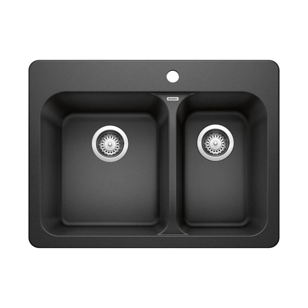 Vision SILGRANIT 27.5'' 70/30 Double Bowl Dual Mount Kitchen Sink - Anthracite