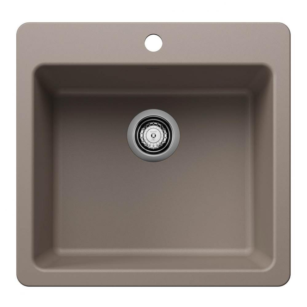 Liven SILGRANIT 21'' Single Bowl Dual Mount Kitchen Sink - Truffle