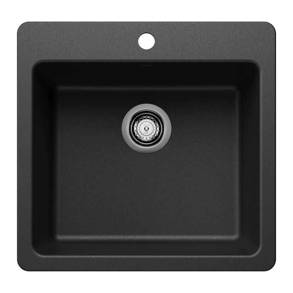 Liven SILGRANIT 21'' Single Bowl Dual Mount Kitchen Sink - Anthracite