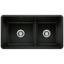 Blanco Canada 402651 - Precis SILGRANIT 33'' 60/40 Reversible Double Bowl Undermount Kitchen Sink with Low Divi