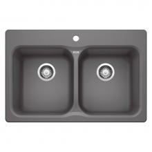 Blanco Canada 401399 - Vision SILGRANIT 31.5'' 50/50 Double Bowl Dual Mount Kitchen Sink - Cinder
