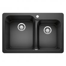 Blanco Canada 401134 - Vision SILGRANIT 31.5'' 60/40 Double Bowl Dual Mount Kitchen Sink - Anthracite