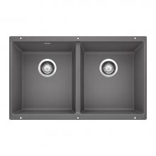 Blanco Canada 401415 - Precis SILGRANIT 29'' 50/50 Double Bowl Undermount Kitchen Sink - Cinder