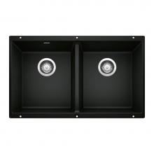 Blanco Canada 402653 - Precis SILGRANIT 29'' 50/50 Double Bowl Undermount Kitchen Sink - Coal Black