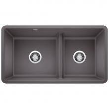 Blanco Canada 402067 - Precis SILGRANIT 33'' 60/40 Reversible Double Bowl Undermount Kitchen Sink with Low Divi