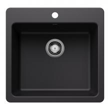 Blanco Canada 403658 - Liven SILGRANIT 21'' Single Bowl Dual Mount Kitchen Sink - Coal Black