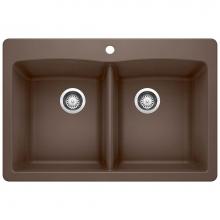 Blanco Canada 400365 - Diamond SILGRANIT 33'' 50/50 Double Bowl Dual Mount Kitchen Sink - Cafe