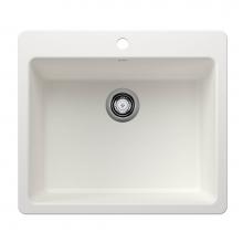 Blanco Canada 403653 - Liven SILGRANIT 25'' Single Bowl Dual Mount Kitchen Sink - White