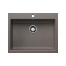 Blanco Canada 402924 - Precis SILGRANIT 25'' CSA Single Bowl Drop-In Kitchen Sink - Volcano Gray