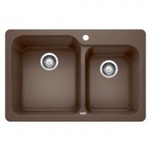 Blanco Canada 401135 - Vision SILGRANIT 31.5'' 60/40 Double Bowl Dual Mount Kitchen Sink - Cafe