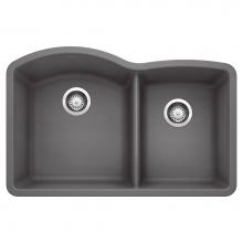 Blanco Canada 401403 - Diamond SILGRANIT 32'' 60/40 Double Bowl Undermount Kitchen Sink - Cinder