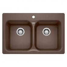Blanco Canada 400307 - Vision SILGRANIT 31.5'' 50/50 Double Bowl Dual Mount Kitchen Sink - Cafe