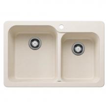 Blanco Canada 402896 - Vision SILGRANIT 31.5'' 60/40 Double Bowl Dual Mount Kitchen Sink - Soft White