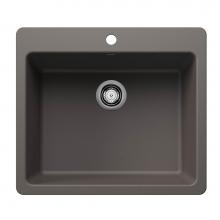 Blanco Canada 403656 - Liven SILGRANIT 25'' Single Bowl Dual Mount Kitchen Sink - Volcano Gray