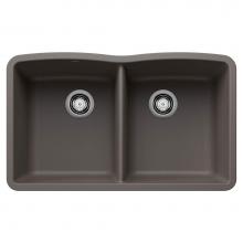 Blanco Canada 402908 - Diamond SILGRANIT 32'' 50/50 Double Bowl Undermount Kitchen Sink - Volcano Gray