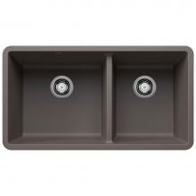 Blanco Canada 402920 - Precis SILGRANIT 33'' 60/40 Reversible Double Bowl Undermount Kitchen Sink with Low Divi