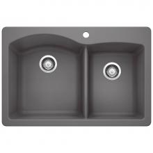 Blanco Canada 401407 - Diamond SILGRANIT 33'' 60/40 Double Bowl Dual Mount Kitchen Sink - Cinder
