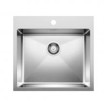 Blanco Canada 402614 - Quatrus R15 22'' Single Bowl Dual Mount Stainless Steel Kitchen Sink