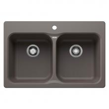Blanco Canada 402942 - Vision SILGRANIT 31.5'' 50/50 Double Bowl Dual Mount Kitchen Sink - Volcano Gray