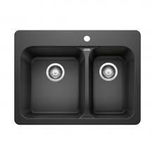 Blanco Canada 401126 - Vision SILGRANIT 27.5'' 70/30 Double Bowl Dual Mount Kitchen Sink - Anthracite