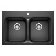 Blanco Canada 400012 - Vision SILGRANIT 31.5'' 50/50 Double Bowl Dual Mount Kitchen Sink - Anthracite