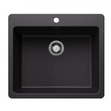 Blanco Canada 403650 - Liven SILGRANIT 25'' Single Bowl Dual Mount Kitchen Sink - Coal Black