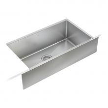 Pro Chef IH75-UAS-33188 - ProInox H75 apron sink undermount, single 30X16X8