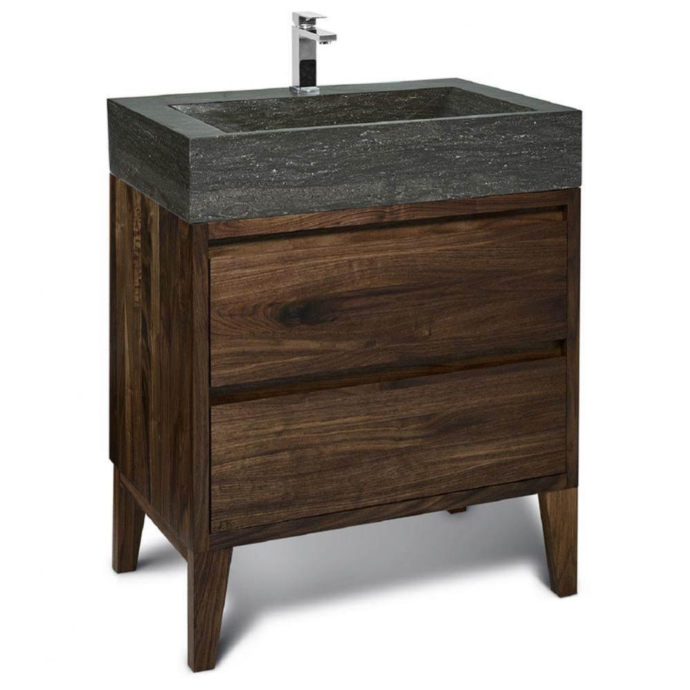 Vanity series VNG-24 inches - Walnut - Handle 45 - Wood Base