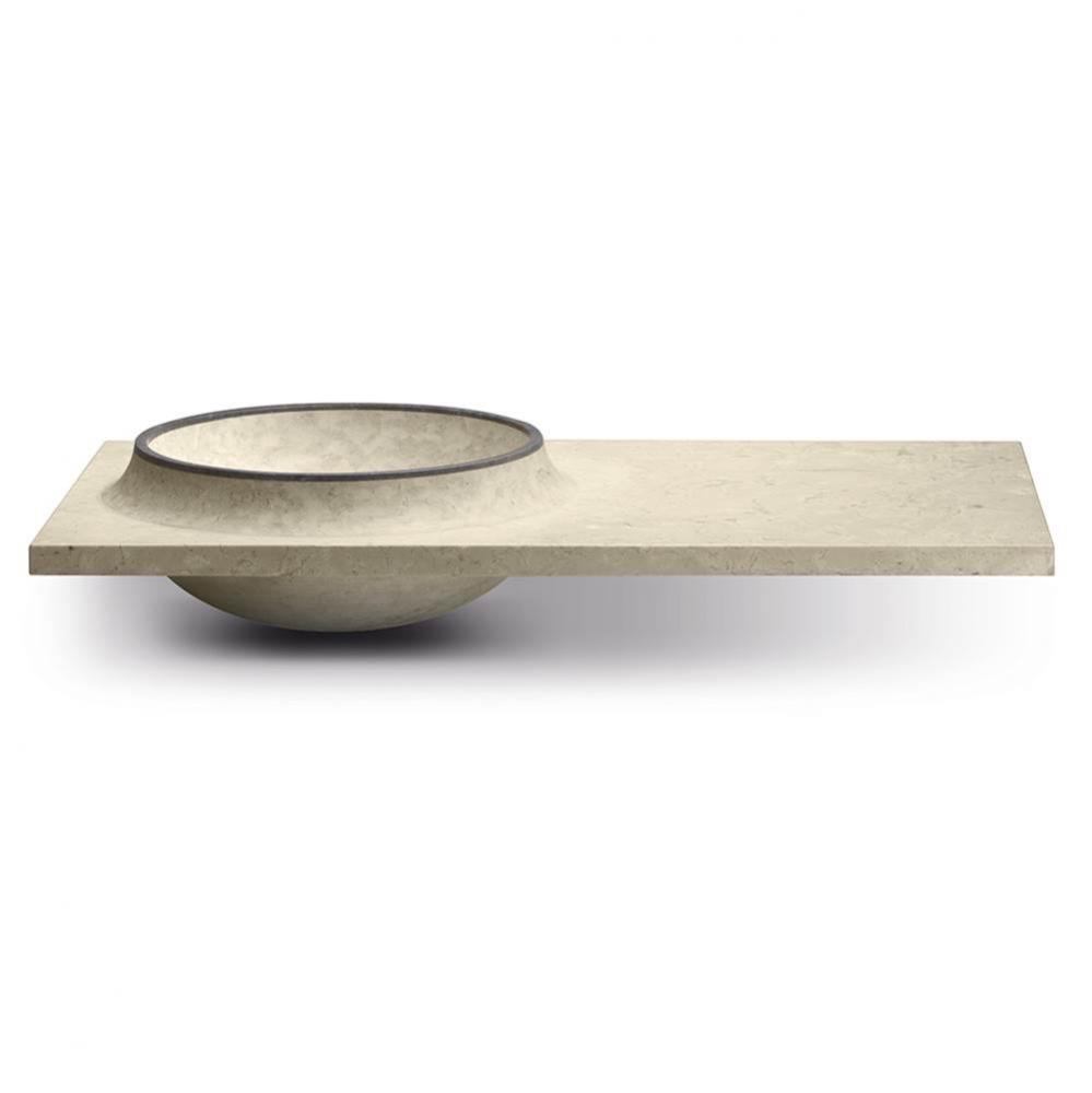 Beige Marble Vessel sink - 31 1/2'' x 17