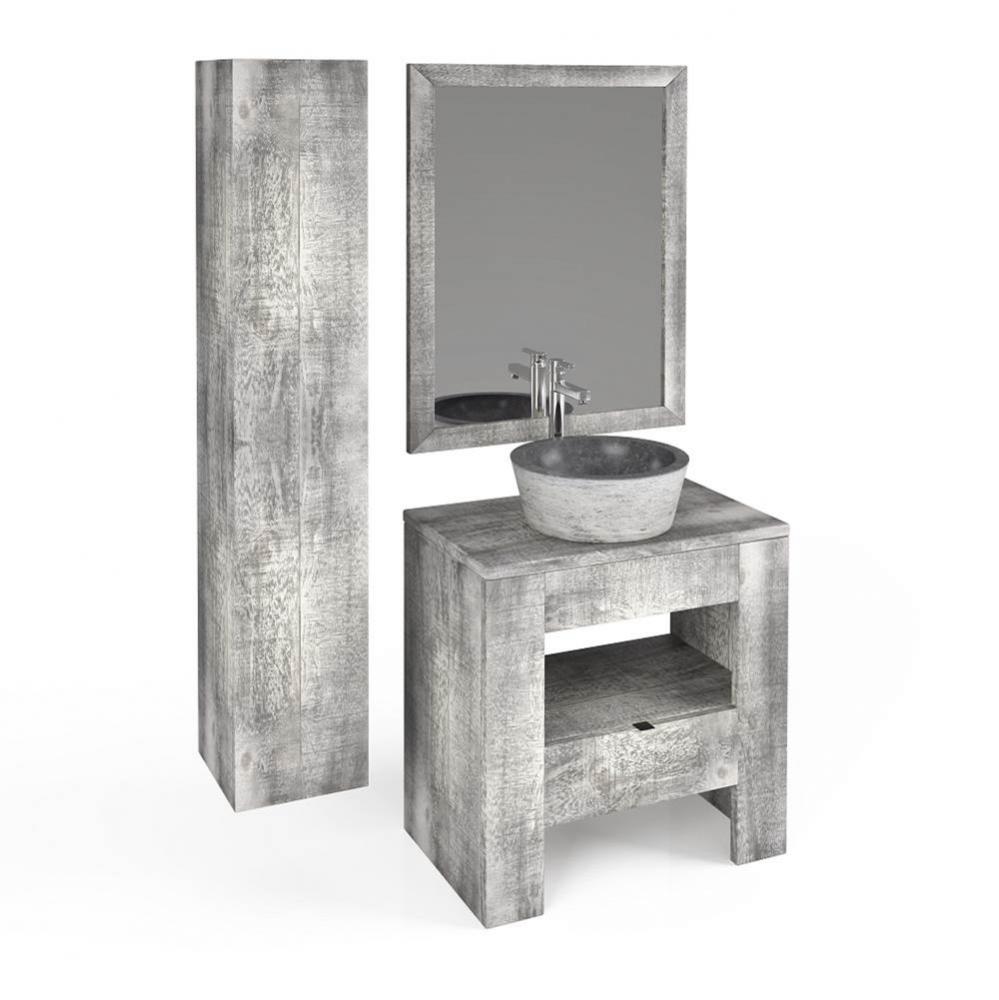 Vanity VINTAGE - Model C - 60'' - with top - Gray