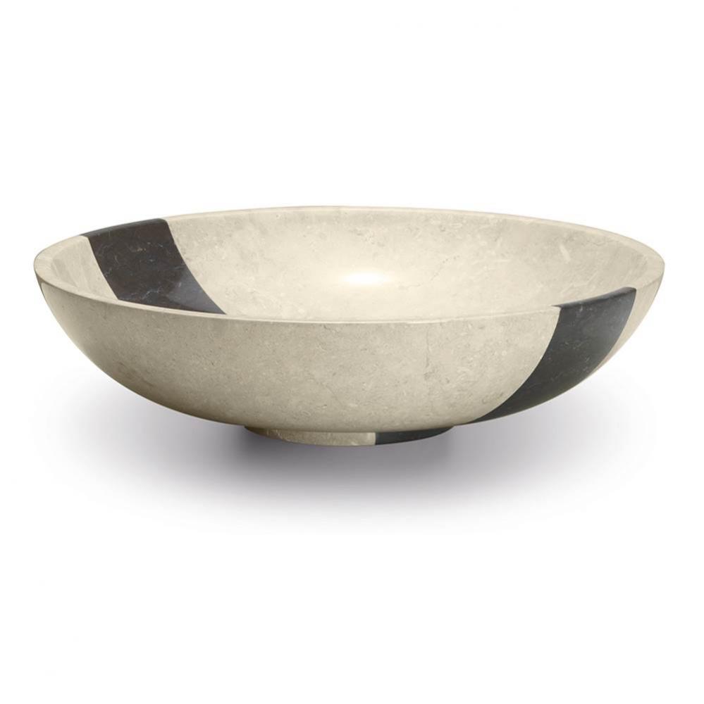 Beige Marble Vessel sink - D. 17 7/8'' x 4