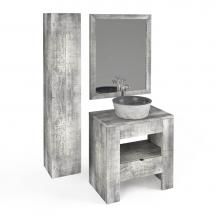 Unik Stone Canada VIN-C48T-GB - Vanity VINTAGE - Model C - 48'' - with top - Gray