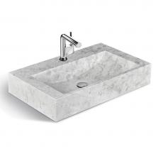 Unik Stone Canada VMS-024 - 24 in Vanity - Ice Marble and Stainless