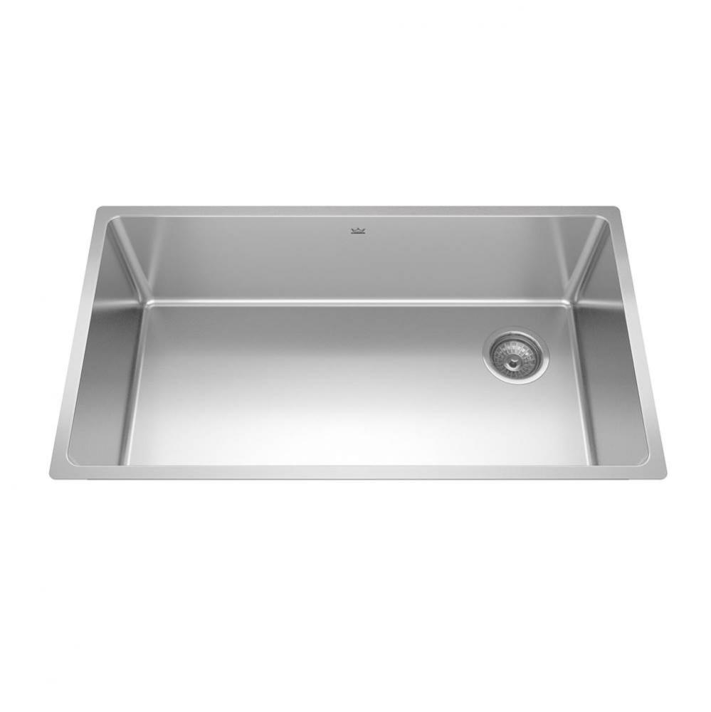 Brookmore 32.5-in LR x 18.2-in FB Undermount Single Bowl Stainless Steel Kitchen Sink