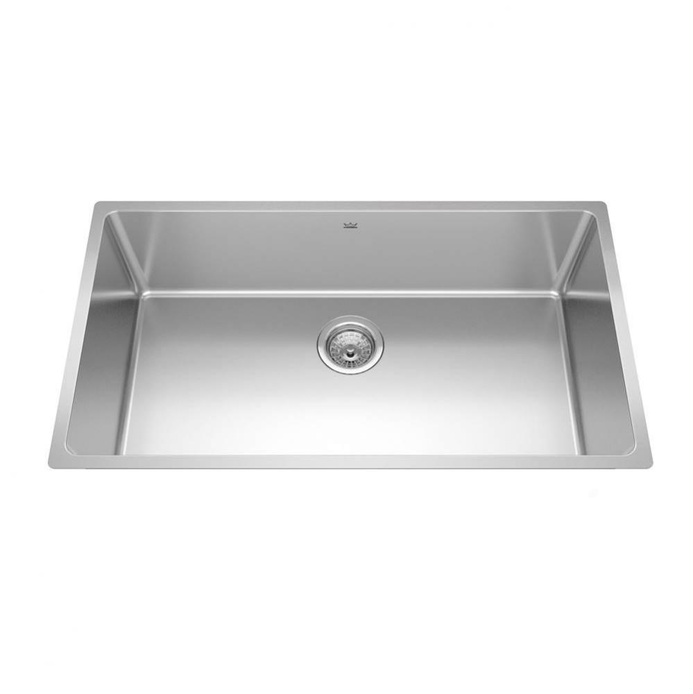 Brookmore 32.5-in LR x 18.2-in FB Undermount Single Bowl Stainless Steel Kitchen Sink