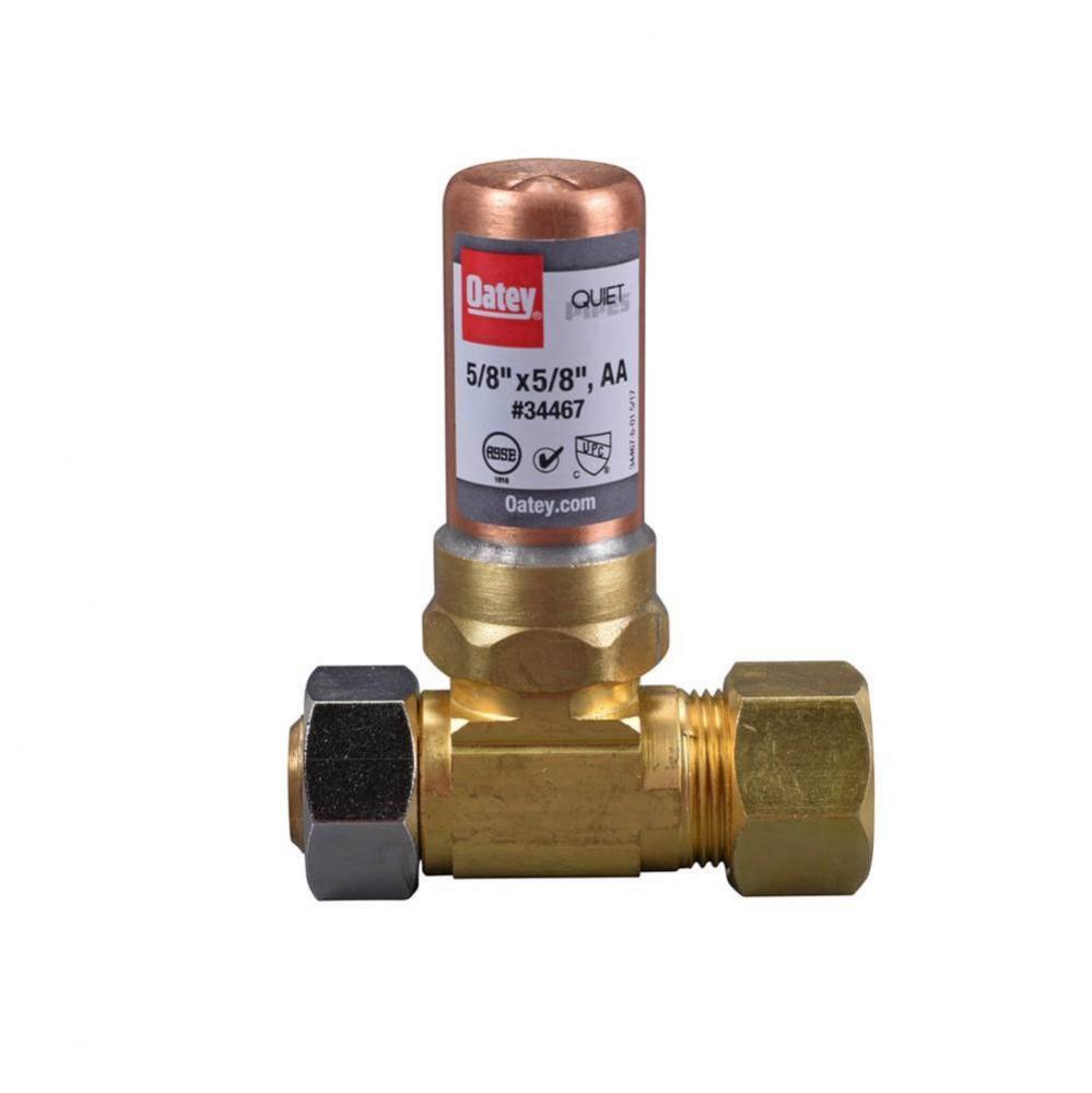 Quiet Pipe Hammer Arrestor, 5/8 In Od Comp X Female, Tee