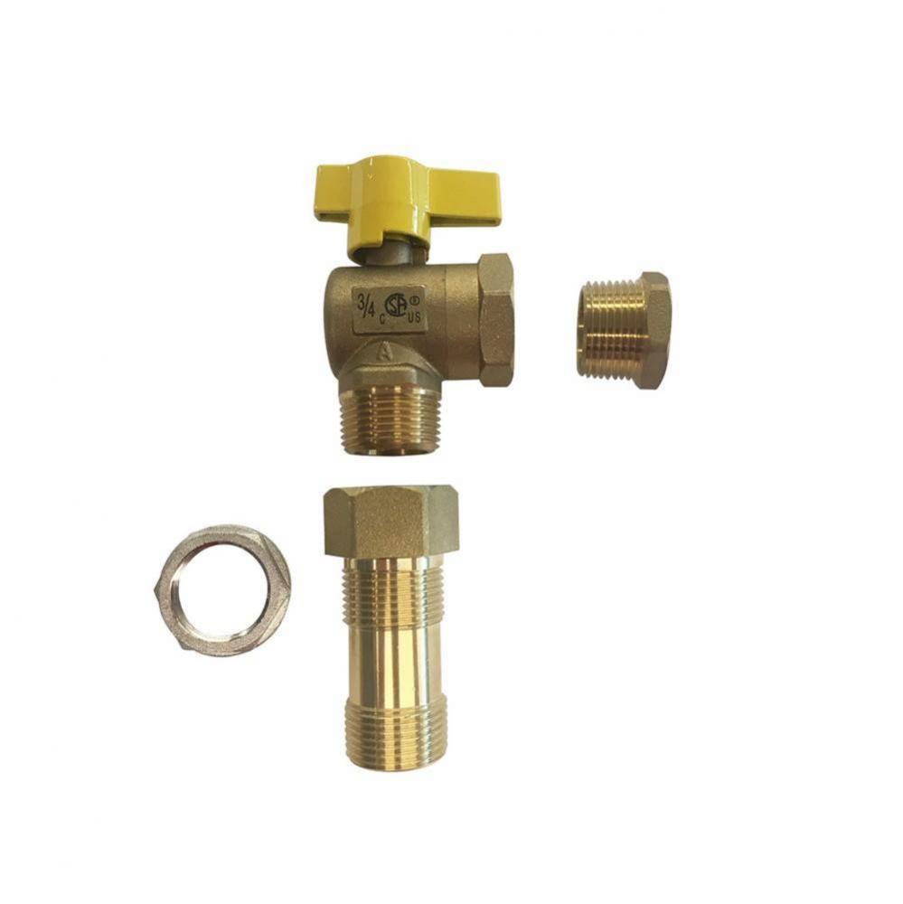 3/4 In Npt Gas Valve, Adapter,Test Plug, Locknut Only