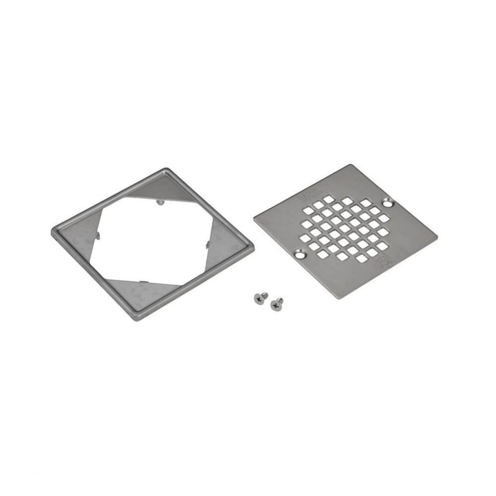 Square Brushed Nickel Screw In Strainer W/Ring