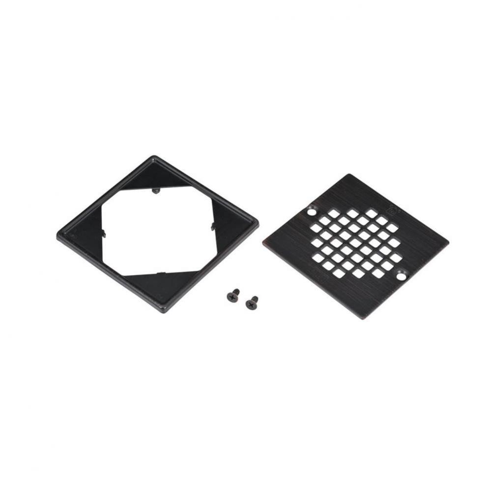 Square Oil Rubbed Bronze Screw In Strainer W/Ring