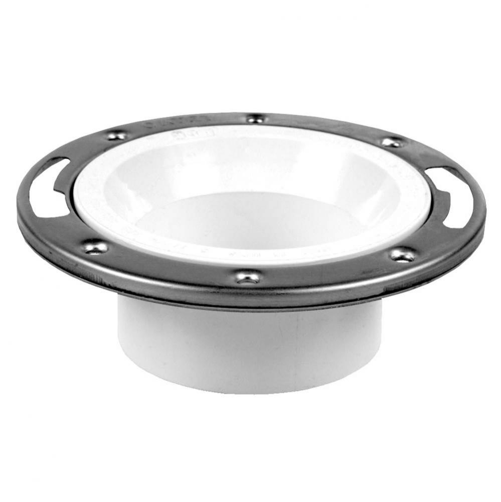 Level-Fit, 3X4 Hub Flange, Open, Pvc, W/Ss Ring