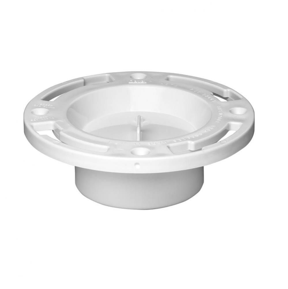 Level-Fit, 3 Inside Fit Flange, Testable, Pvc W/Pl Ring