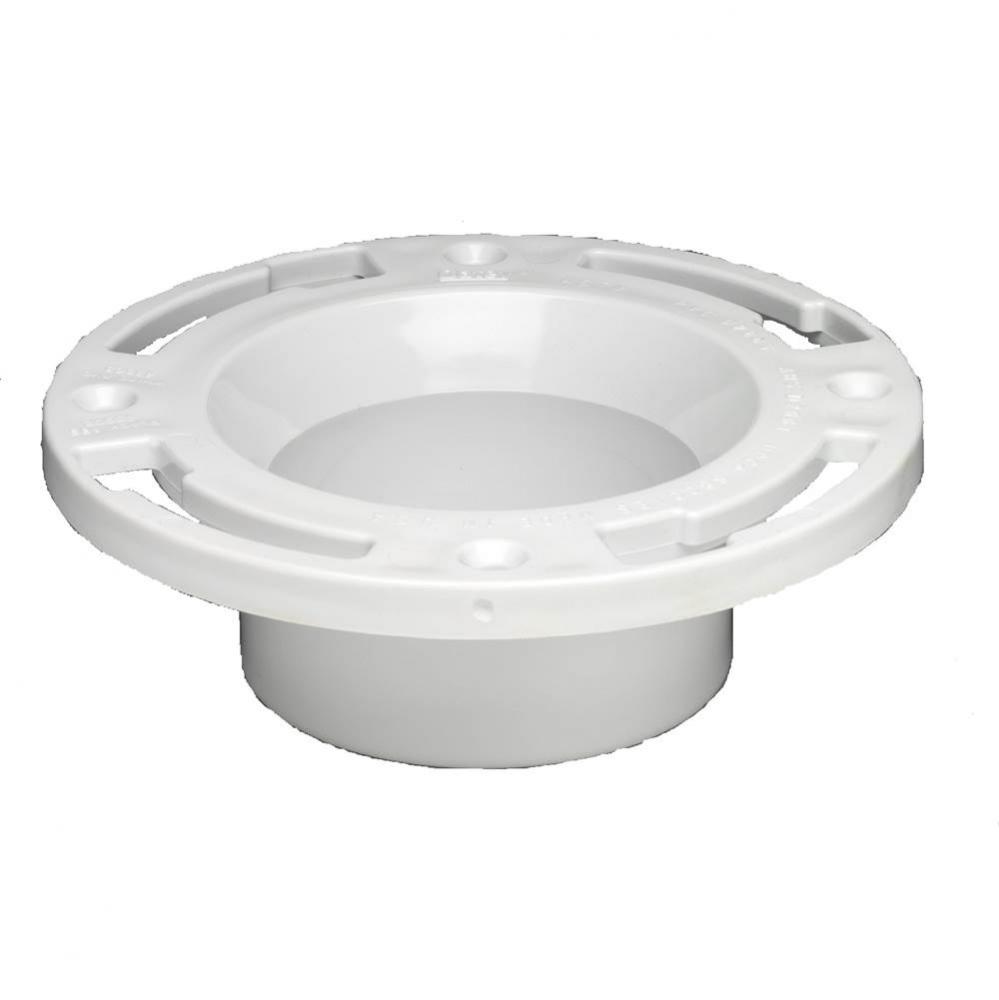 Level-Fit, Inside 3 Fit Hub Flange, Open, Pvc, W/Pl Ring