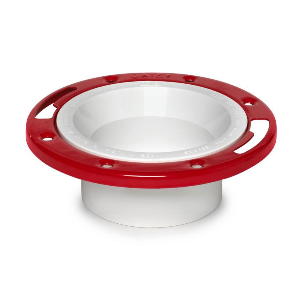 Level-Fit, 3X4 Hub Flange, Open, Pvc, W/Mtl Ring