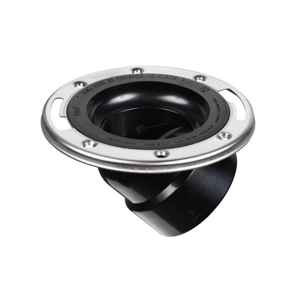 45 Degree Bend Abs Flange W/Stainless Steel Ring