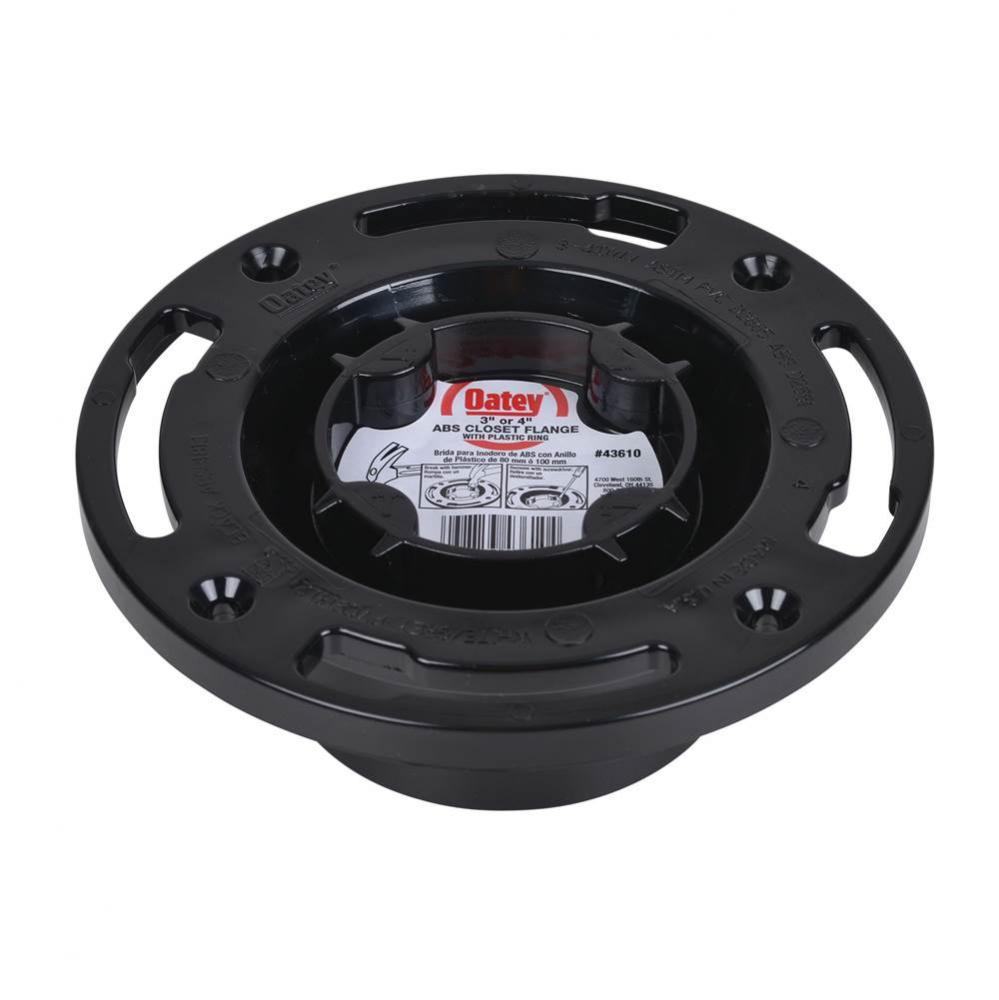 Easy Tap, 3''X4'' Hub Flange, Testable, Abs W/Pl Ring